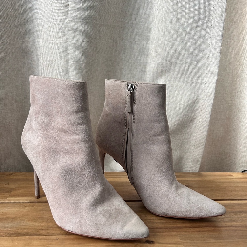 Alice + Olivia Taupe Leather Ankle Boots
